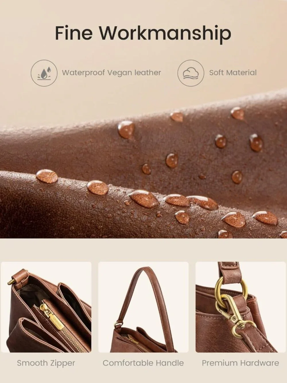 Stylish Hobo Bag for Women | Spacious Three Compartment Purse | Chic Everyday